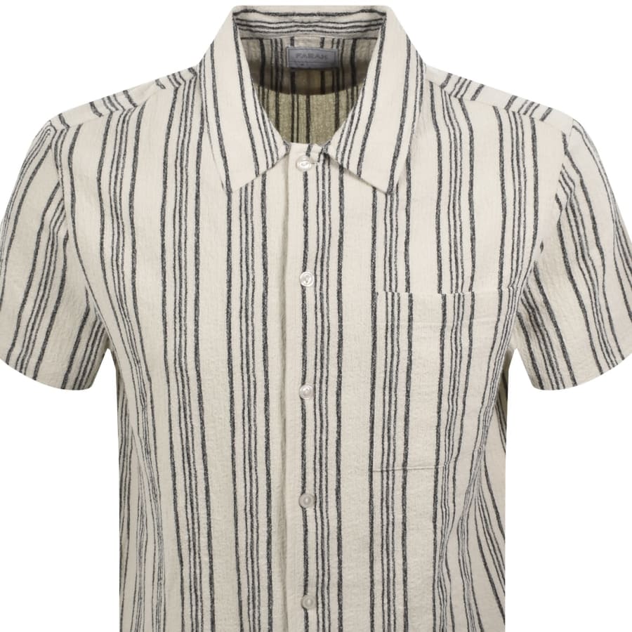 Farah Simon Striped Shirt Ecru | Mainline Menswear us